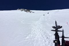 09B Climbers On The Mount Elbrus West Peak Traverse Above The Steep Climb From The Saddle